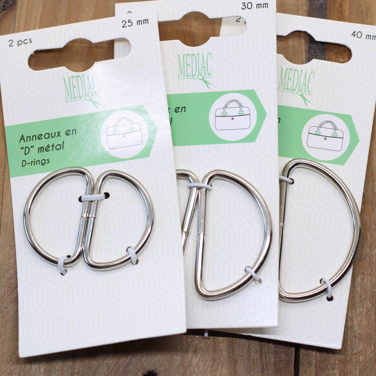 Boucles Demi lune métalliques - Argent Mercerie L'atelier de Gaspard et Léonie | Gaspard et Léonie Tissus en ligne et Mercerie à Toulouse
