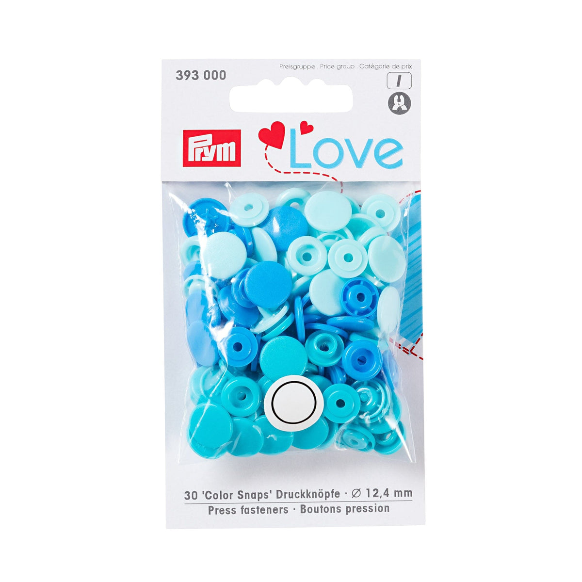 Boutons pression LOVE 12,4 mm Mercerie Prym | Gaspard et Léonie Tissus en ligne et Mercerie à Toulouse