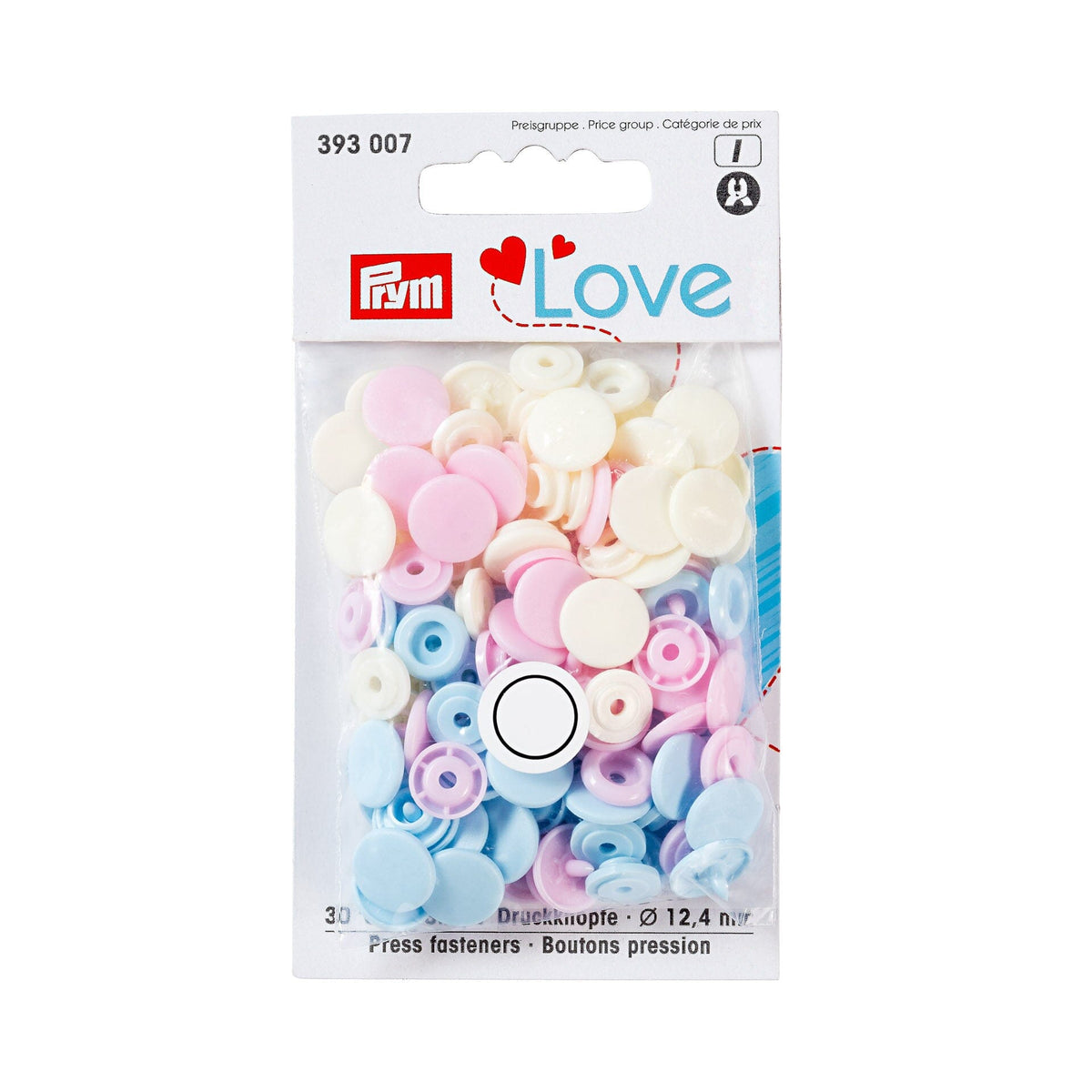 Boutons pression LOVE 12,4 mm Mercerie Prym | Gaspard et Léonie Tissus en ligne et Mercerie à Toulouse