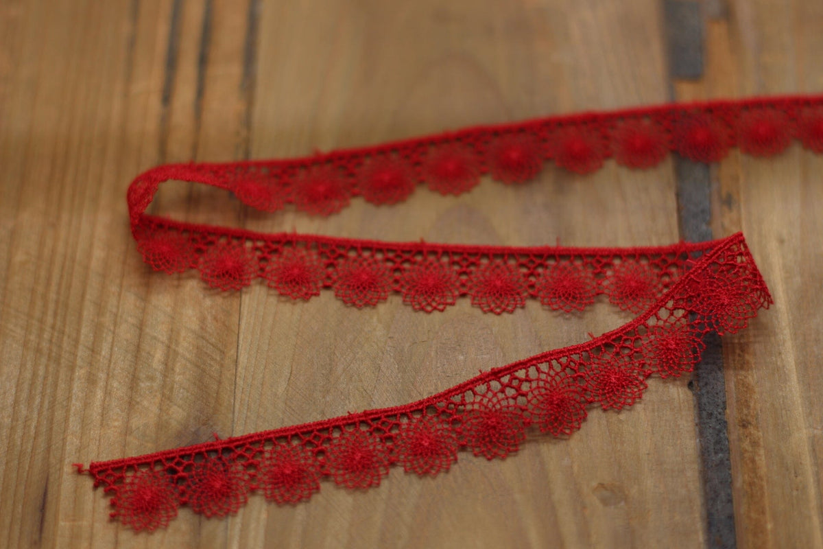 Guipure Ruban Dentelle - Rouge - 16mm (Vendu x10cm) Mercerie L'atelier de Gaspard et Léonie | Gaspard et Léonie Tissus en ligne et Mercerie à Toulouse
