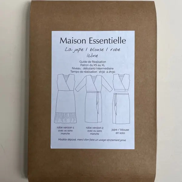 La jupe/blouse/robe ICÔNE- Patron de couture pochette - MAISON ESSENTIELLE Patron de couture MAISON ESSENTIELLE | Gaspard et Léonie Tissus en ligne et Mercerie à Toulouse