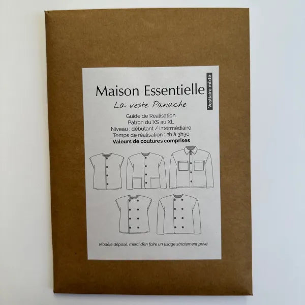 La veste PANACHE Mixte- Patron de couture pochette - MAISON ESSENTIELLE Patron de couture MAISON ESSENTIELLE | Gaspard et Léonie Tissus en ligne et Mercerie à Toulouse