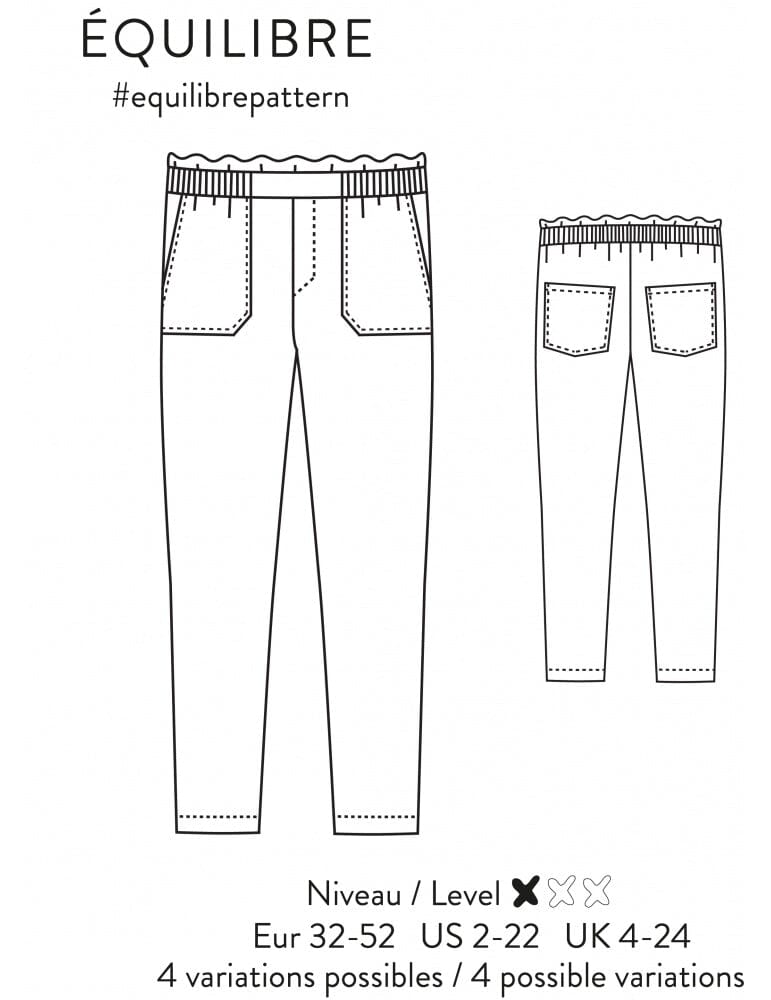 Pantalon femme EQUILIBRE Patron de couture pochette - Atelier SCÄMMIT Patron de couture ATELIER SCÄMMIT | Gaspard et Léonie Tissus en ligne et Mercerie à Toulouse