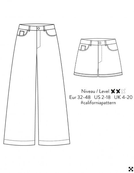 Pantalon ou short femme CALIFORNIA Patron de couture pochette - Atelier SCÄMMIT Patron de couture ATELIER SCÄMMIT | Gaspard et Léonie Tissus en ligne et Mercerie à Toulouse