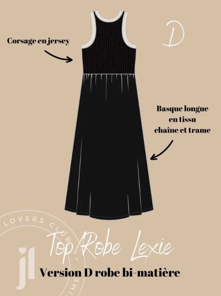 Robe top LEXIE - Patron de couture pochette JOLI LAB Patron de couture JOLI LAB | Gaspard et Léonie Tissus en ligne et Mercerie à Toulouse