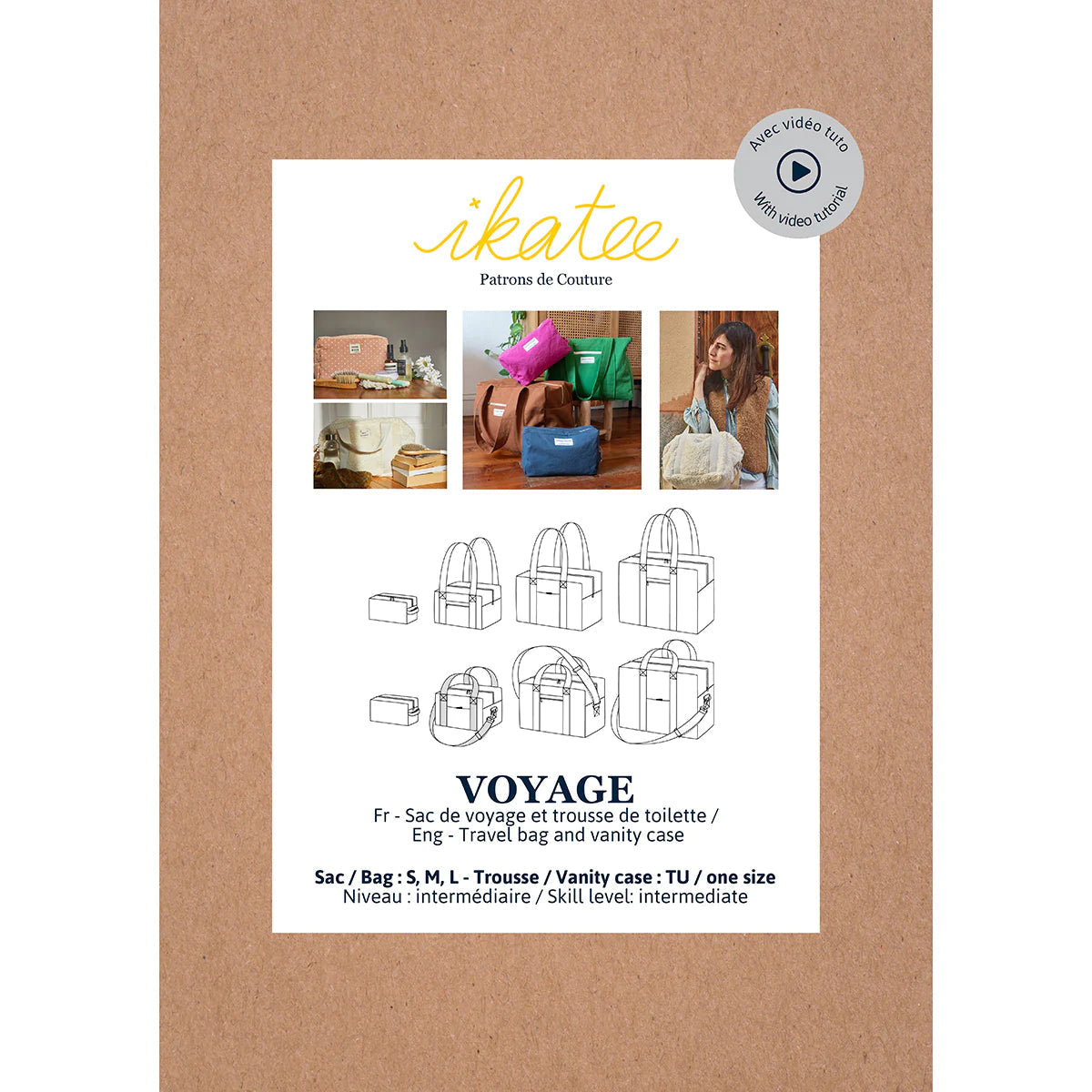 Sac de voyage et trousse de toilette VOYAGE - Patron de couture pochette - IKATEE Patron de couture Ikatee | Gaspard et Léonie Tissus en ligne et Mercerie à Toulouse