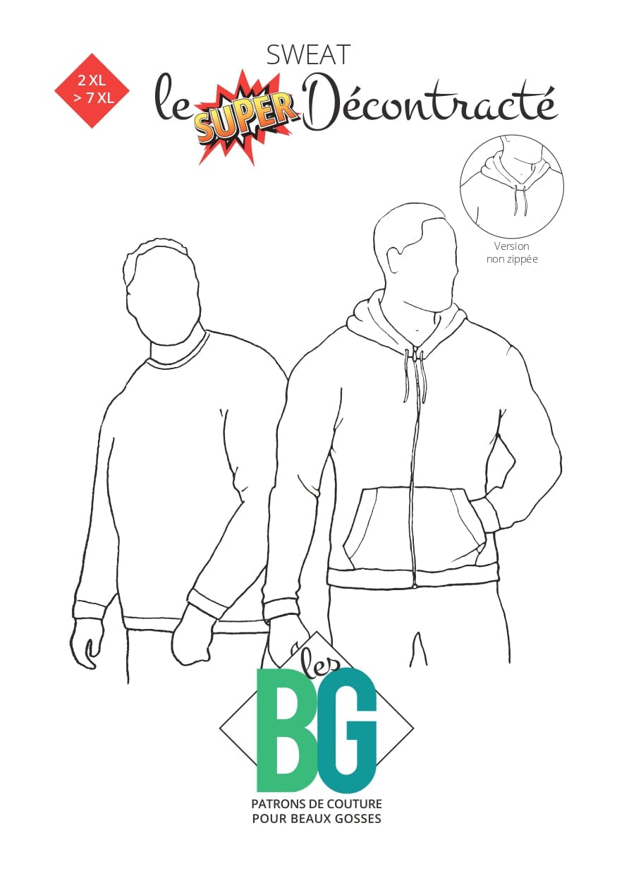 Sweat LE SUPER DECONTRACTÉ Patron de couture pochette - Les Beaux Gosses Patron de couture LES BEAUX-GOSSES | Gaspard et Léonie Tissus en ligne et Mercerie à Toulouse