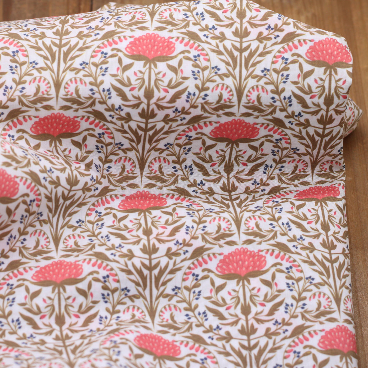 Tissu batiste de coton - DELHI - Rose / Bleu (vendu x10cm) Tissus Sélection Gaspard & Léonie | Gaspard et Léonie Tissus en ligne et Mercerie à Toulouse