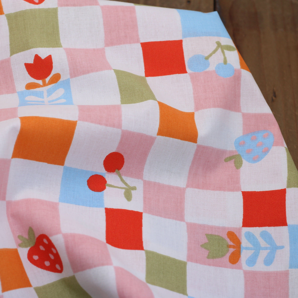 Tissu coton - CIRAFINE - Rose/Bleu (vendu x10cm) Tissus DOMOTEX | Gaspard et Léonie Tissus en ligne et Mercerie à Toulouse