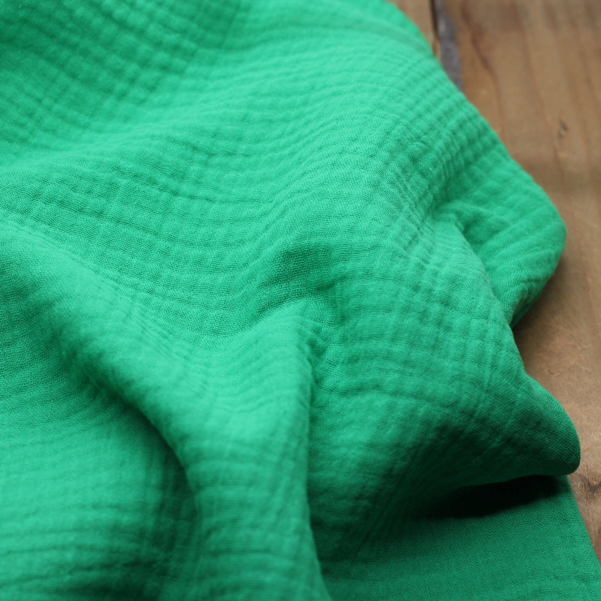 Tissu Double gaze de coton - Vert Prairie (Vendu x10cm) Tissus Sélection Gaspard & Léonie | Gaspard et Léonie Tissus en ligne et Mercerie à Toulouse