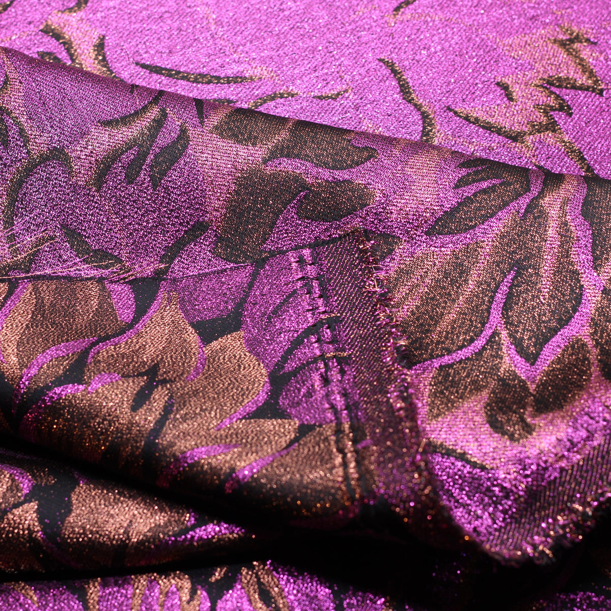 Tissu Jacquard Lurex FLEURI - Violet (Vendu x10cm) Tissus Sélection Gaspard & Léonie | Gaspard et Léonie Tissus en ligne et Mercerie à Toulouse