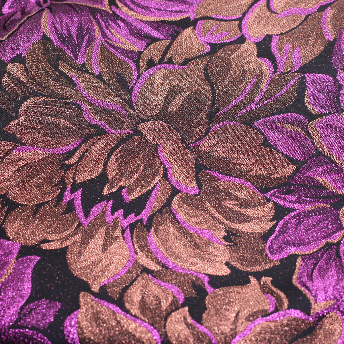 Tissu Jacquard Lurex FLEURI - Violet (Vendu x10cm) Tissus Sélection Gaspard & Léonie | Gaspard et Léonie Tissus en ligne et Mercerie à Toulouse