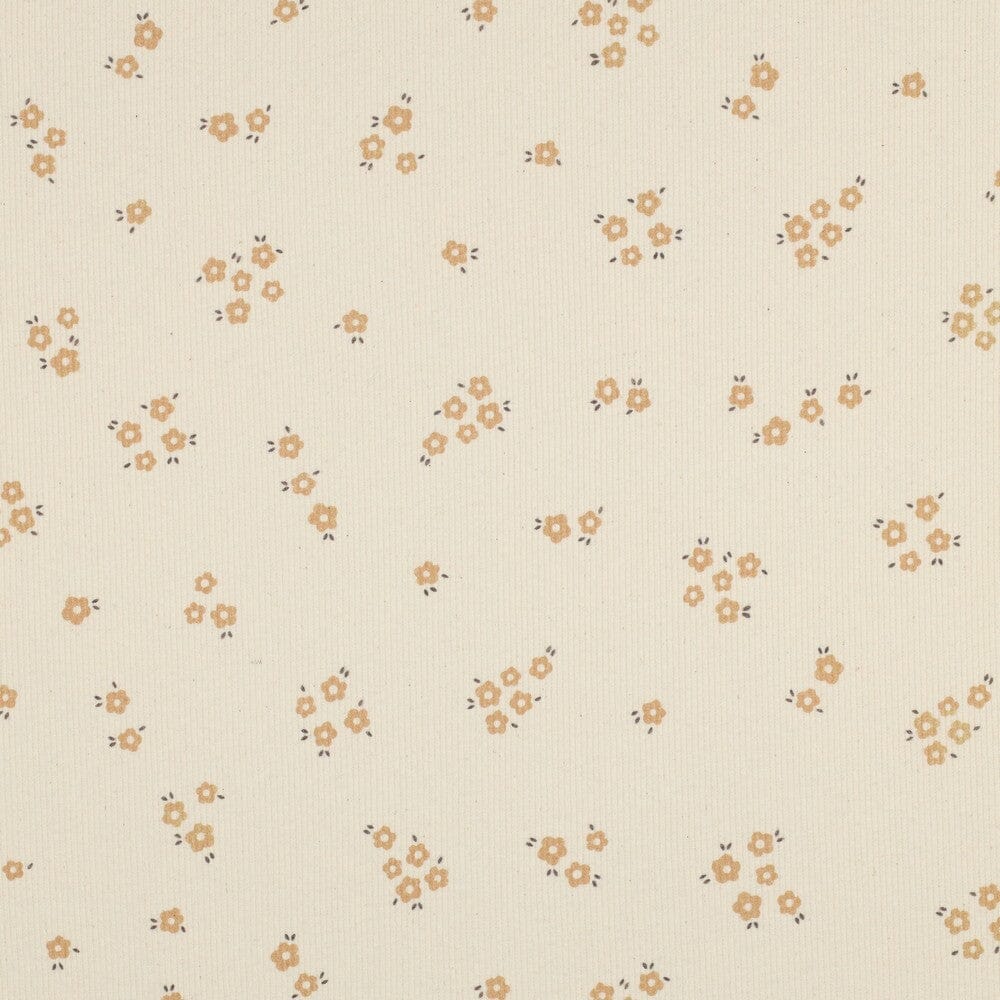 Tissu Jersey cotelé de coton BIO - FLOWERS - Ecru - POPPY DESIGNED (Vendu x10cm) Tissus POPPY Designed For You | Gaspard et Léonie Tissus en ligne et Mercerie à Toulouse