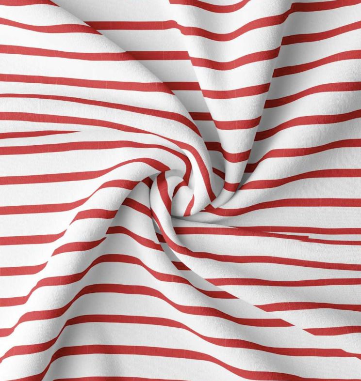 Tissu Jersey de coton - Marinière - Rouge/Blanc cassé (Vendu x10cm) Tissus Sélection Gaspard & Léonie | Gaspard et Léonie Tissus en ligne et Mercerie à Toulouse