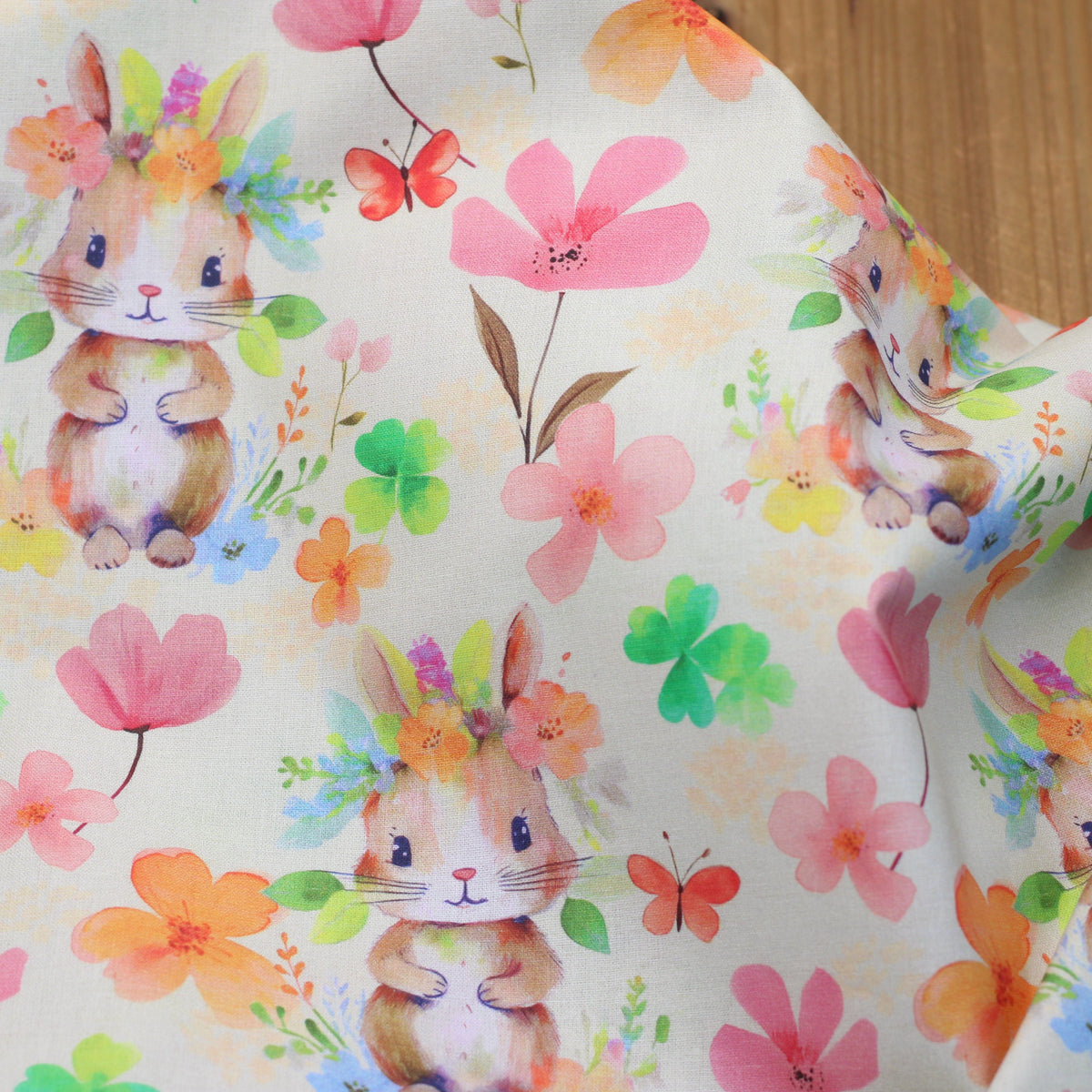 Tissu popeline de coton - BELLI LAPIN - (vendu x10cm) Tissus DOMOTEX | Gaspard et Léonie Tissus en ligne et Mercerie à Toulouse