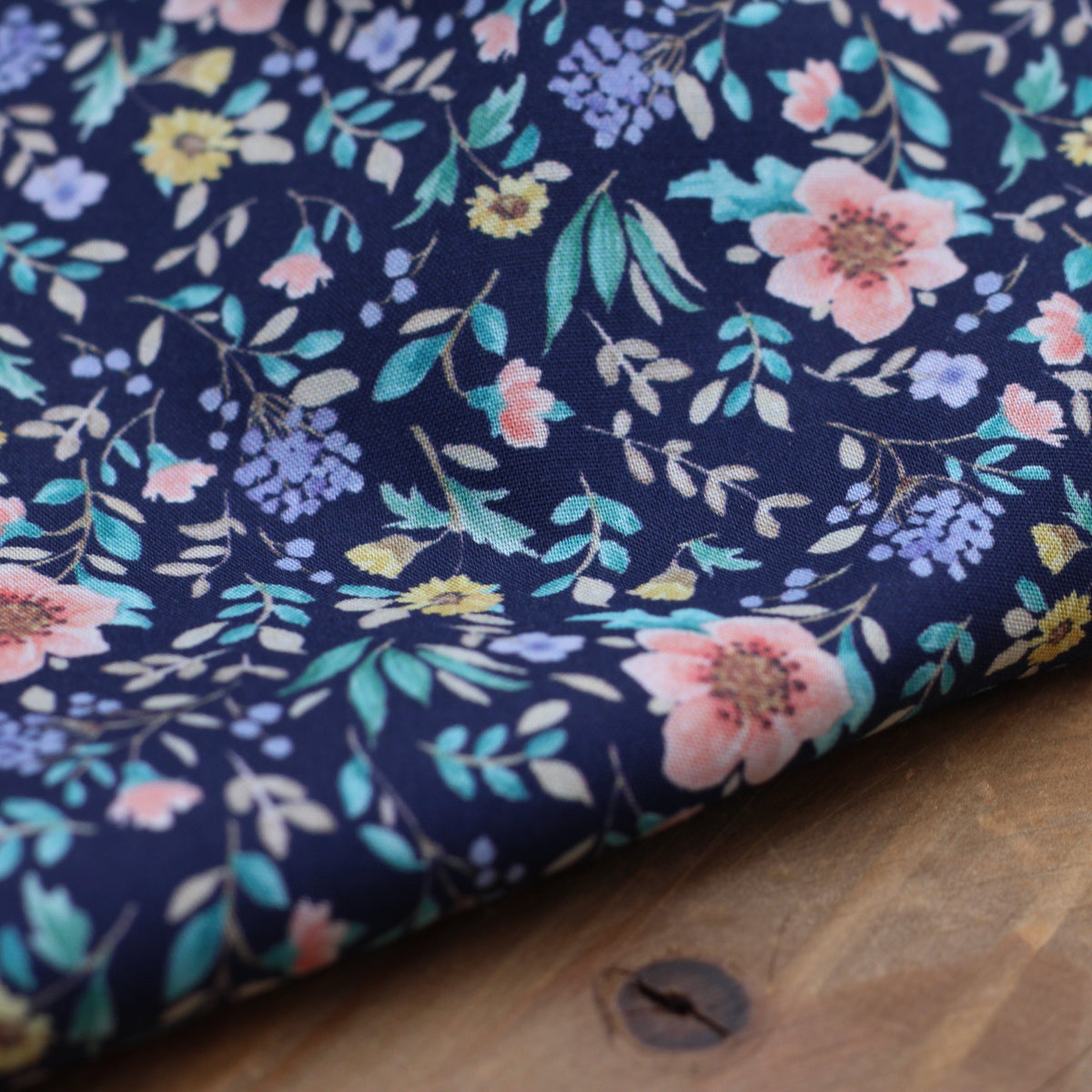 Tissu Popeline de coton - LEONORE- Bleu marine (Vendu x10cm) Tissus POPPY Design For You | Gaspard et Léonie Tissus en ligne et Mercerie à Toulouse