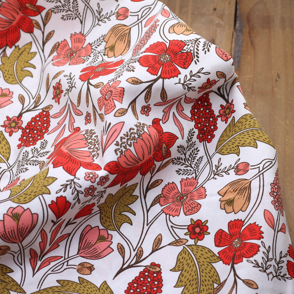 Tissu popeline de coton - LIZUL - Blanc (vendu x10cm) Tissus DOMOTEX | Gaspard et Léonie Tissus en ligne et Mercerie à Toulouse