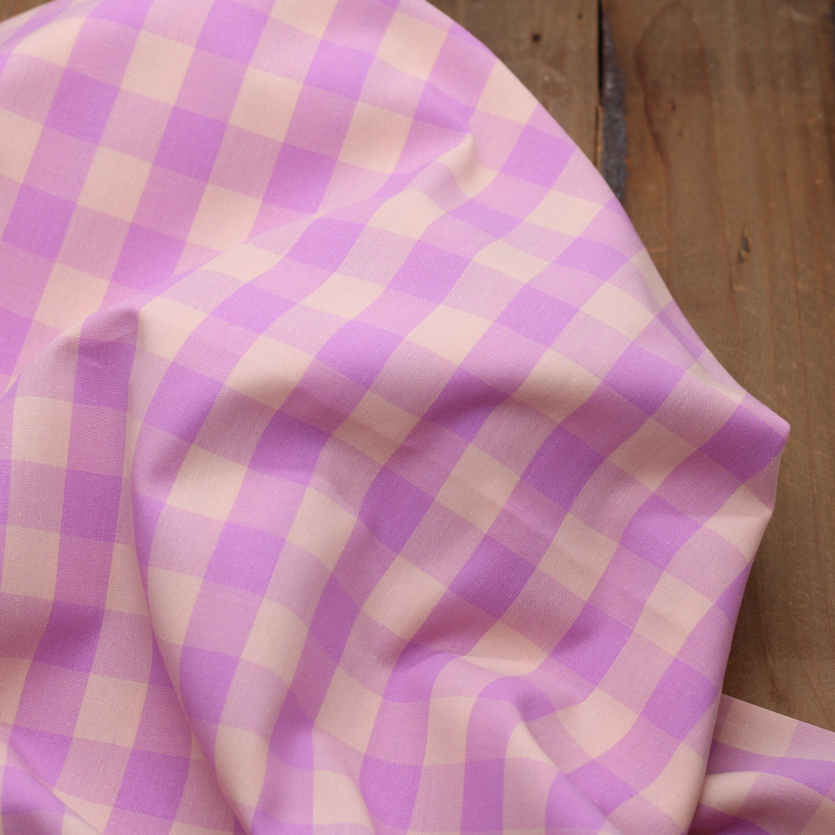 Tissu popeline de coton VICHY - Mauve/Saumon (Vendu x10cm) Tissus Sélection Gaspard & Léonie | Gaspard et Léonie Tissus en ligne et Mercerie à Toulouse