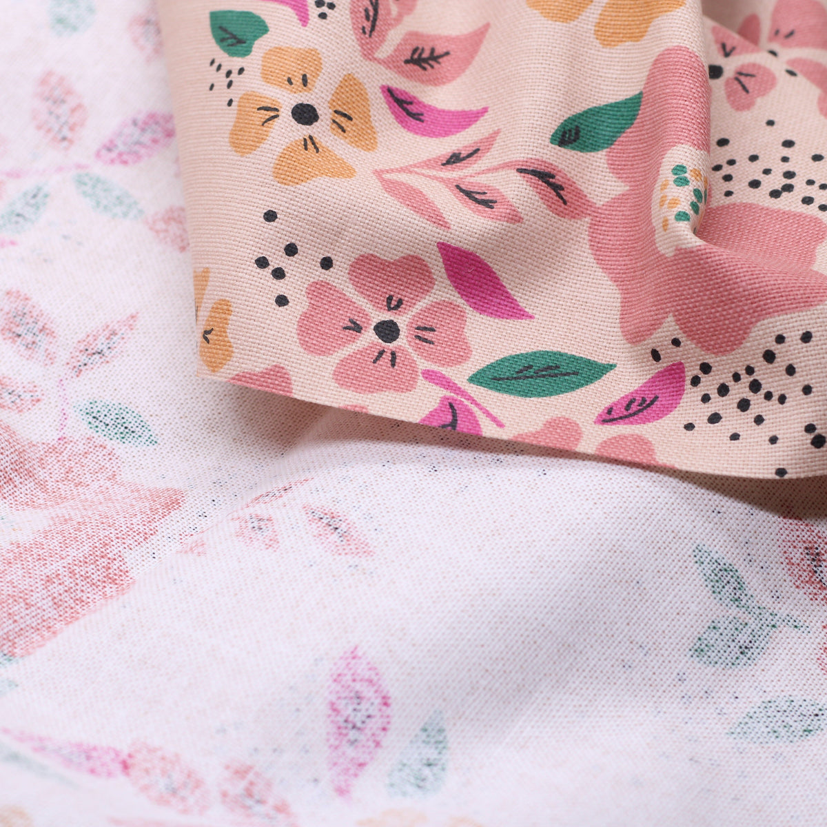 Tissu toile de coton demi Natté de coton - OSCALIA - Ficelle/Rose (Vendu x10cm) Tissus DOMOTEX | Gaspard et Léonie Tissus en ligne et Mercerie à Toulouse