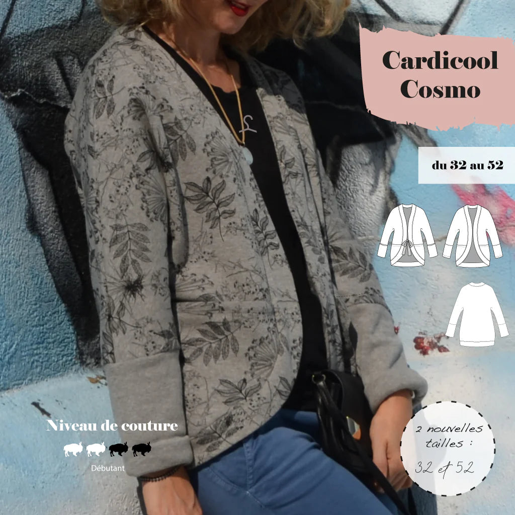 Veste Cardicool COSMO - Patron de couture pochette - SUPER BISON Patron de couture SUPER BISON | Gaspard et Léonie Tissus en ligne et Mercerie à Toulouse