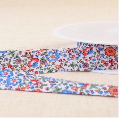 Biais Fleurie - Bleu Roy 20mm (vendu x10cm) Mercerie Sélection Gaspard & Léonie | Gaspard et Léonie Tissus en ligne et Mercerie à Toulouse