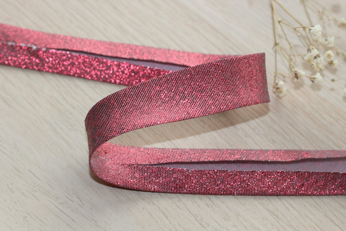 Biais Lamé rouge 20mm Col:008 - L'atelier de Gaspard et Léonie