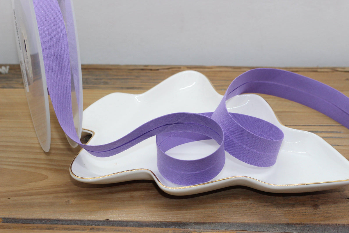 Biais Polycoton uni COL:54 20mm Violet (Vendu x10cm) - L'atelier de Gaspard et Léonie
