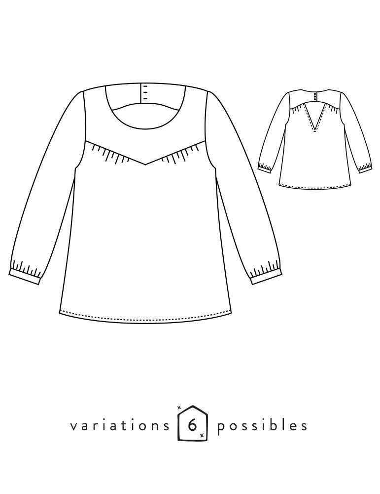 Blouse femme ARTESANE Patron de couture pochette - L'atelier de Gaspard et Léonie