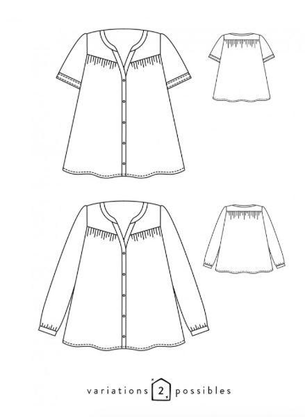 Blouse femme ENVOL Patron de couture pochette - L'atelier de Gaspard et Léonie