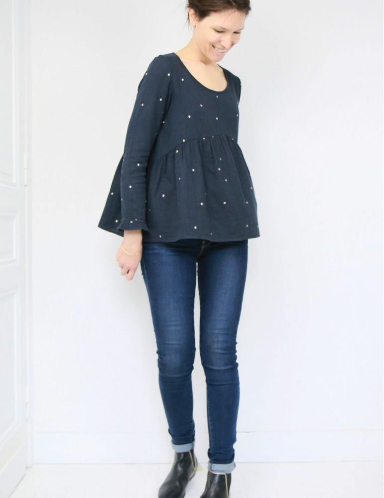 Blouse ou Robe femme VIREVOLTE Patron de couture pochette - L'atelier de Gaspard et Léonie