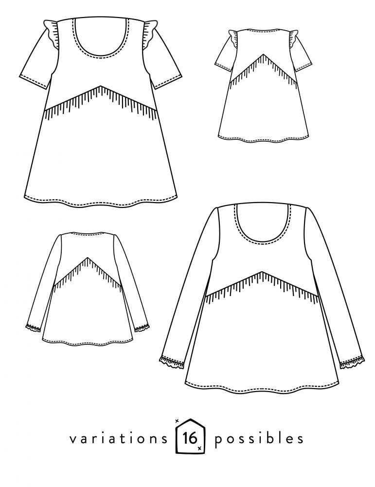 Blouse ou Robe femme VIREVOLTE Patron de couture pochette - L'atelier de Gaspard et Léonie