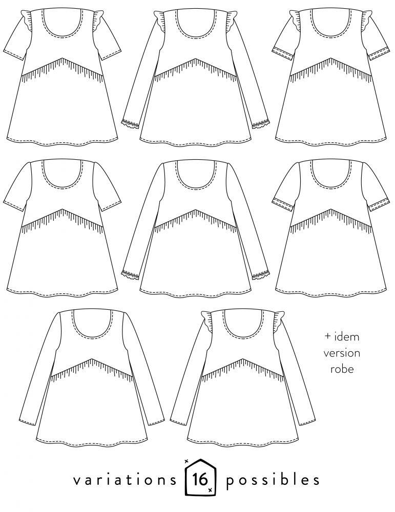 Blouse ou Robe femme VIREVOLTE Patron de couture pochette - L'atelier de Gaspard et Léonie