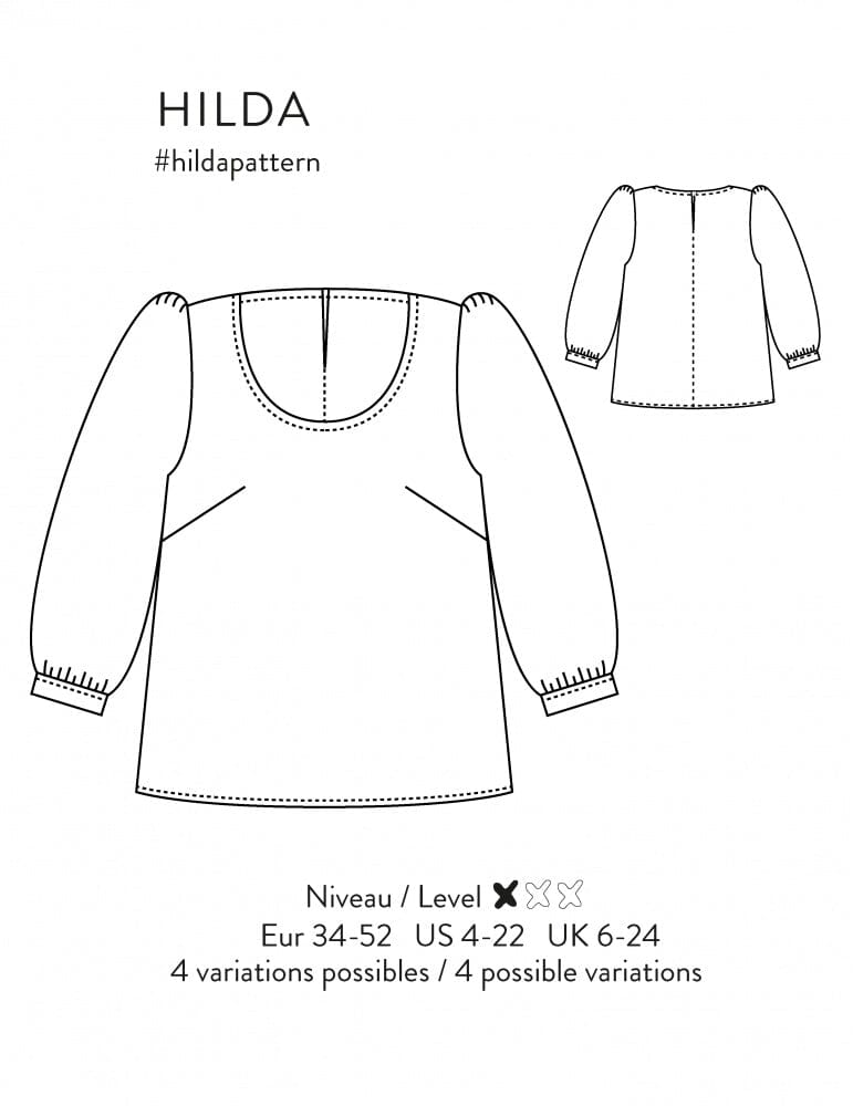 Blouse ou Robe HILDA Patron de couture pochette - Atelier SCÄMMIT Patron de couture ATELIER SCÄMMIT | Gaspard et Léonie Tissus en ligne et Mercerie à Toulouse