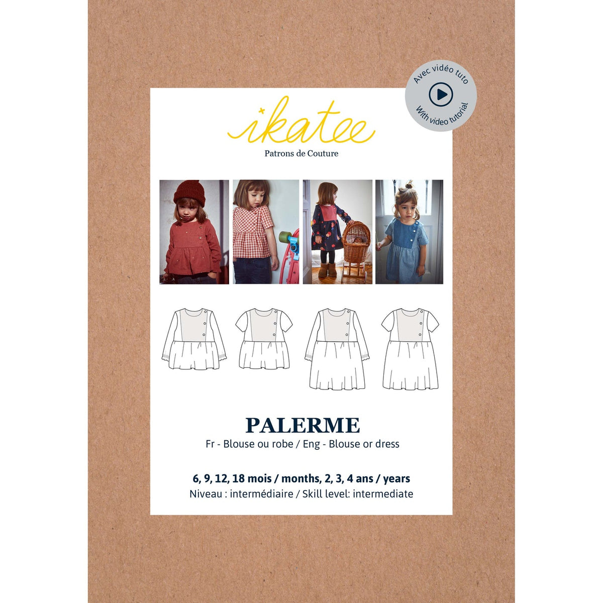 Blouse ou Robe PALERME patron de couture pochette - IKATEE Patron de couture Ikatee | Gaspard et Léonie Tissus en ligne et Mercerie à Toulouse
