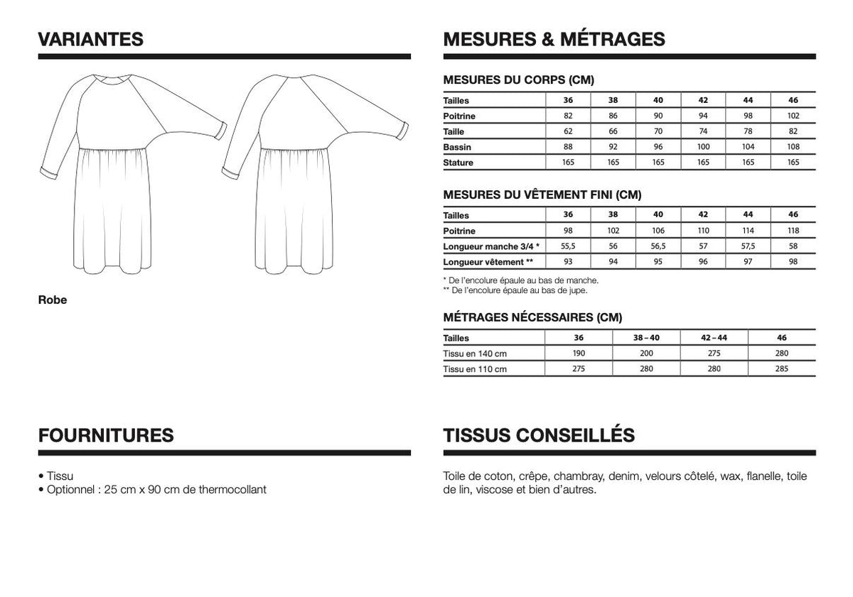 CASSIOPÉE Robe Pochette Patron de couture - L'atelier de Gaspard et Léonie