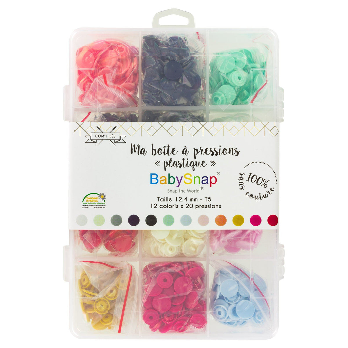 Coffret Boîte à pressions Plastiques Mercerie Babysnap | Gaspard et Léonie Tissus Mercerie Toulouse