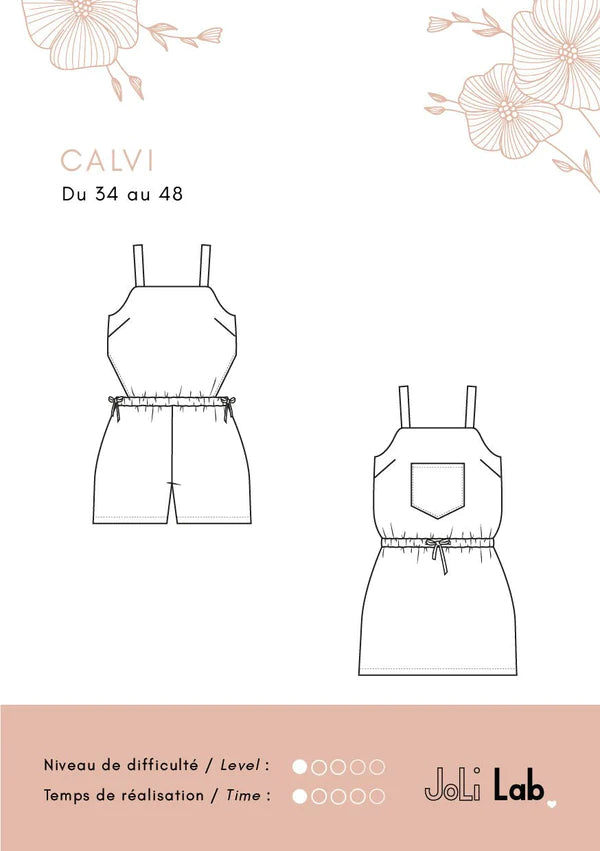 Combishort/Robe CALVI - Patron de couture pochette - JOLI LAB Patron de couture JOLI LAB | Gaspard et Léonie Tissus en ligne et Mercerie à Toulouse