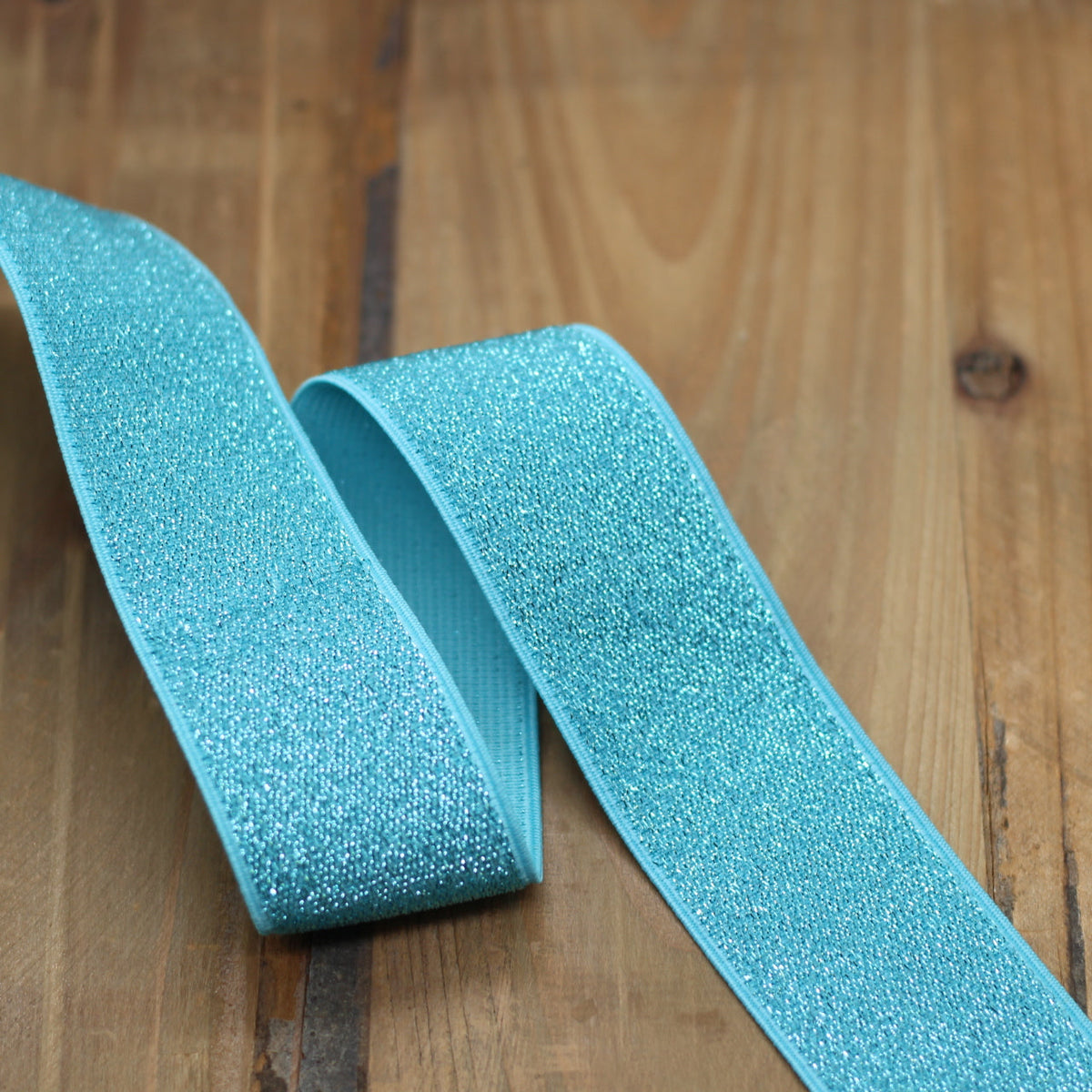 Elastique Large Lurex Bleu turquoise (Vendu x10cm) Mercerie Sélection Gaspard & Léonie | Gaspard et Léonie Tissus en ligne et Mercerie à Toulouse