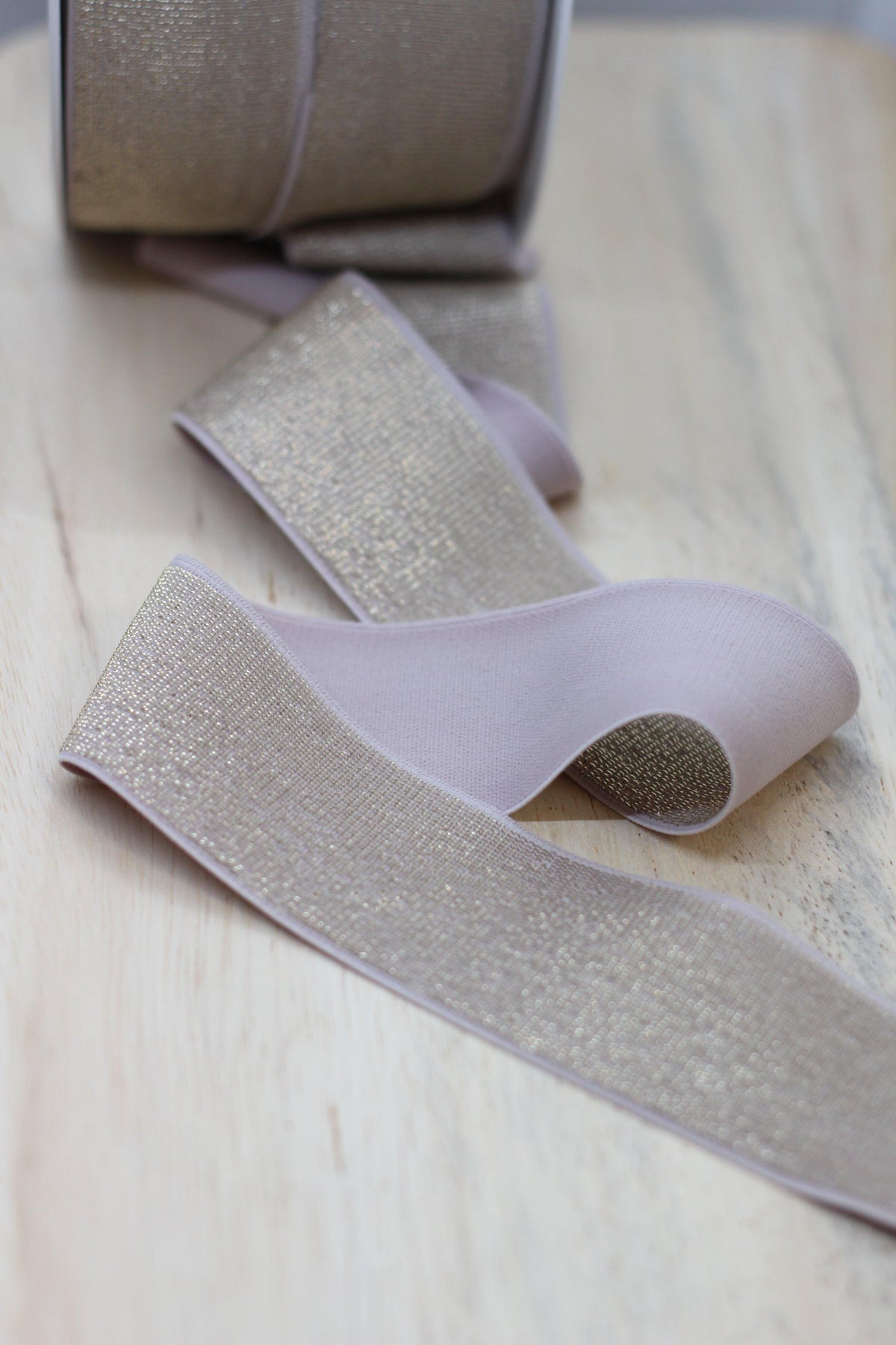 Elastique Large Lurex Nude/Doré (Vendu x10cm) - L'atelier de Gaspard et Léonie