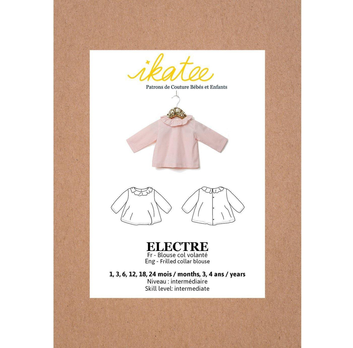 ELECTRE Blouse col volanté patron de couture pochette - L'atelier de Gaspard et Léonie