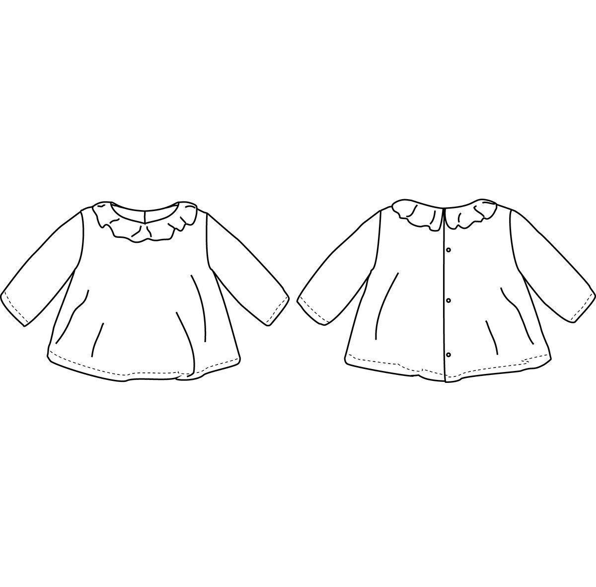 ELECTRE Blouse col volanté patron de couture pochette - L'atelier de Gaspard et Léonie