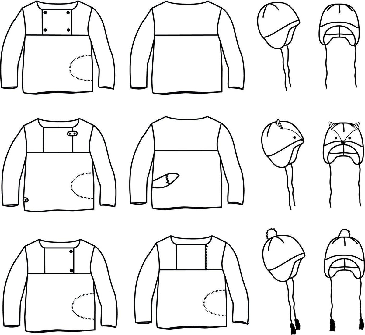 HUGO Ensemble Sweat et bonnet Patron de couture pochette - L'atelier de Gaspard et Léonie