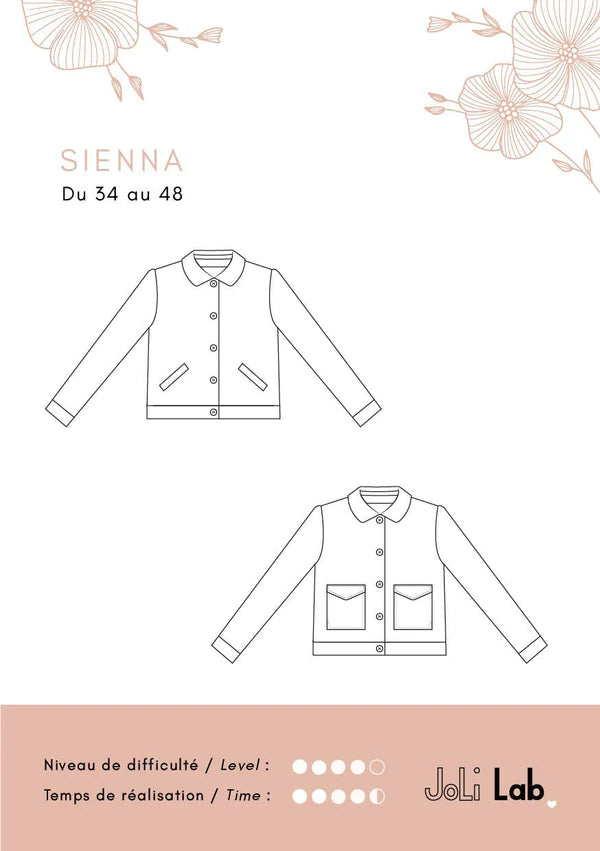 La veste SIENNA - Patron de couture pochette - JOLI LAB Patron de couture JOLI LAB | Gaspard et Léonie Tissus en ligne et Mercerie à Toulouse