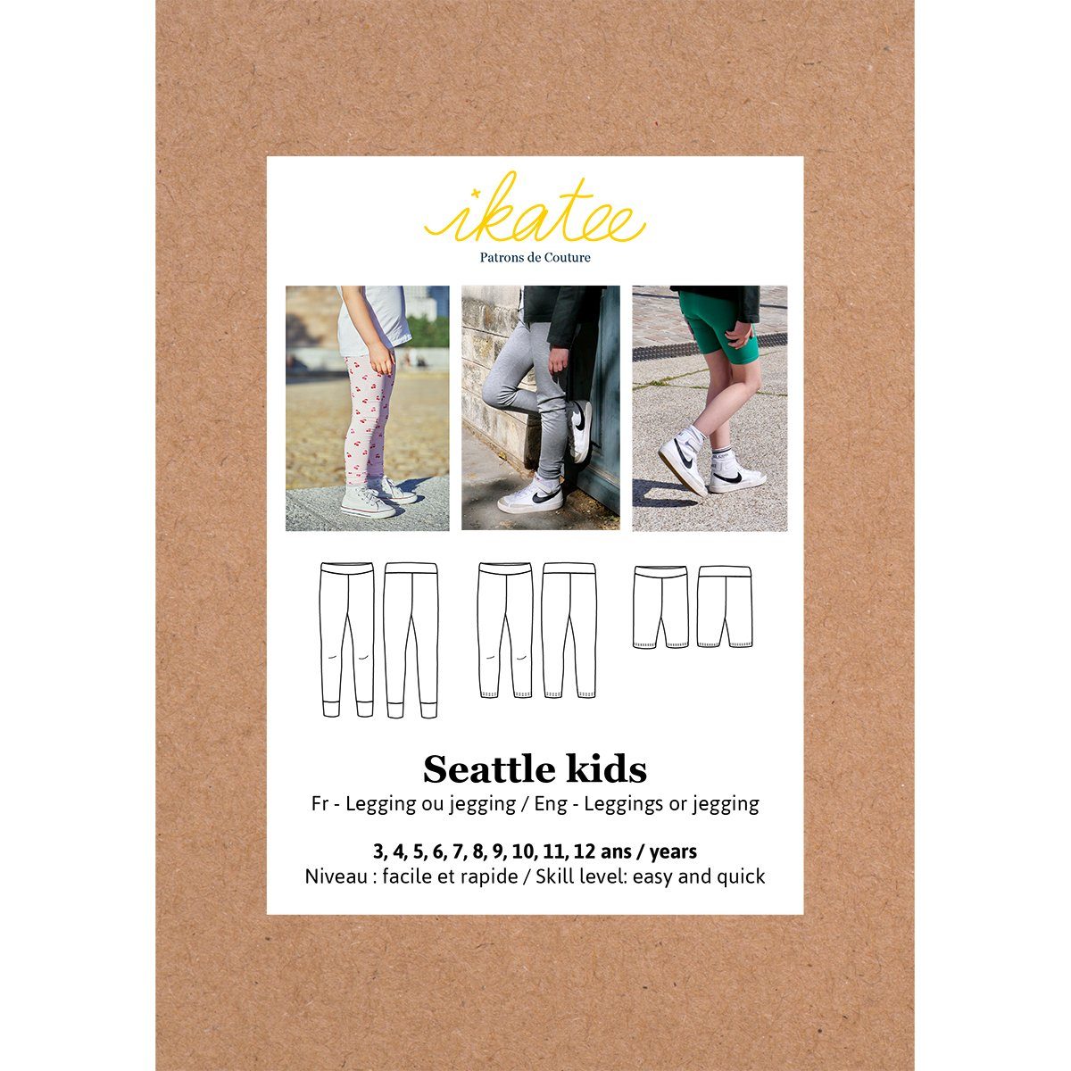 Legging SEATTLE KIDS Patron de couture pochette IKATEE Patron de couture Ikatee | Gaspard et Léonie Tissus en ligne et Mercerie à Toulouse