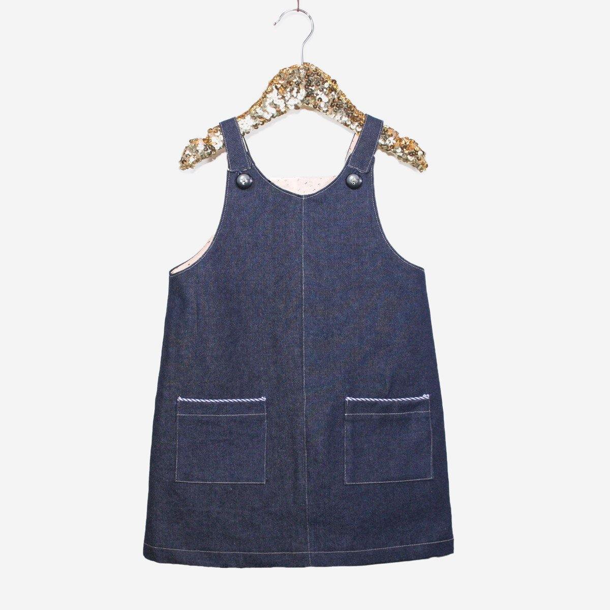 LONDON Robe ou salopette courte patron de couture pochette - L'atelier de Gaspard et Léonie