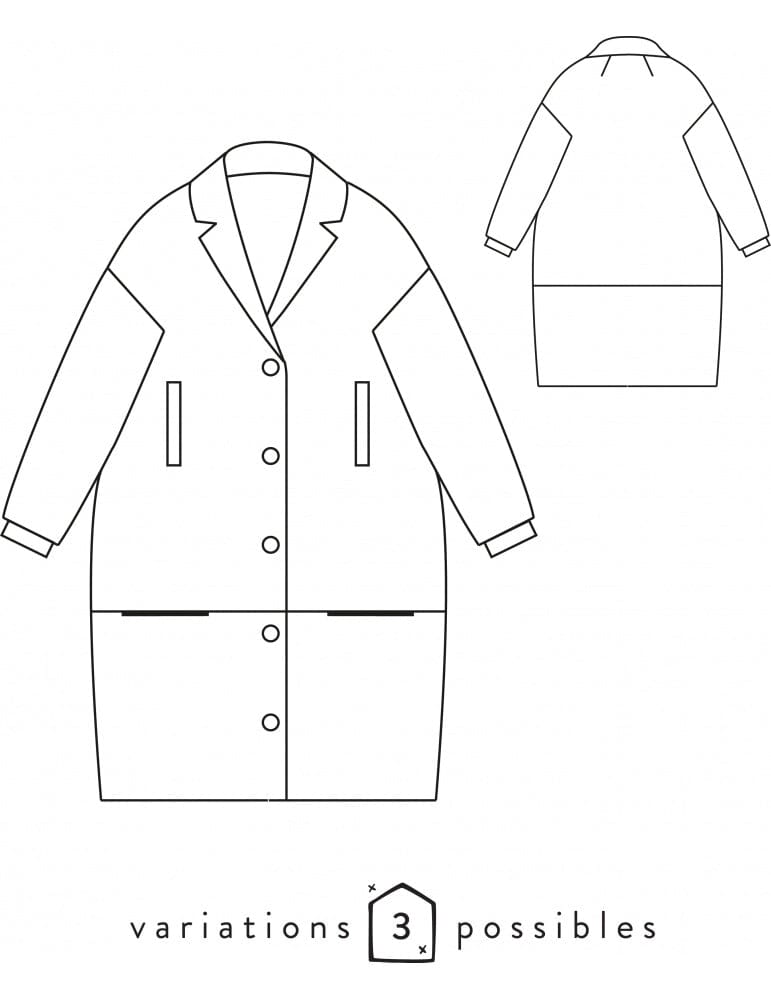 Manteau femme FLOW Patron de couture pochette - Atelier SCÄMMIT Patron de couture ATELIER SCÄMMIT | Gaspard et Léonie Tissus en ligne et Mercerie à Toulouse