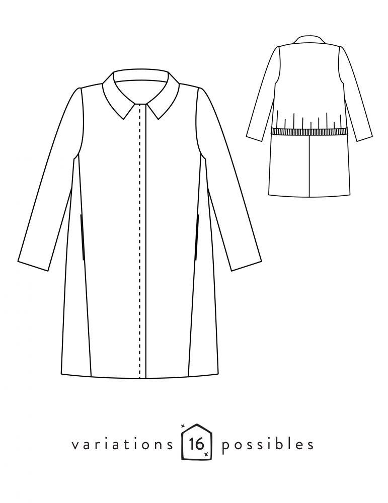 Manteau femme MERCI Patron de couture pochette Patron de couture ATELIER SCÄMMIT | Gaspard et Léonie Tissus Mercerie Toulouse