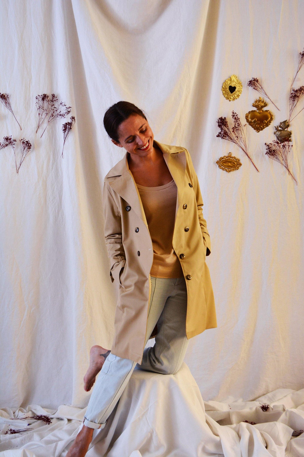 Manteau/Trench TSAR Patron de couture Pochette - L'atelier de Gaspard et Léonie
