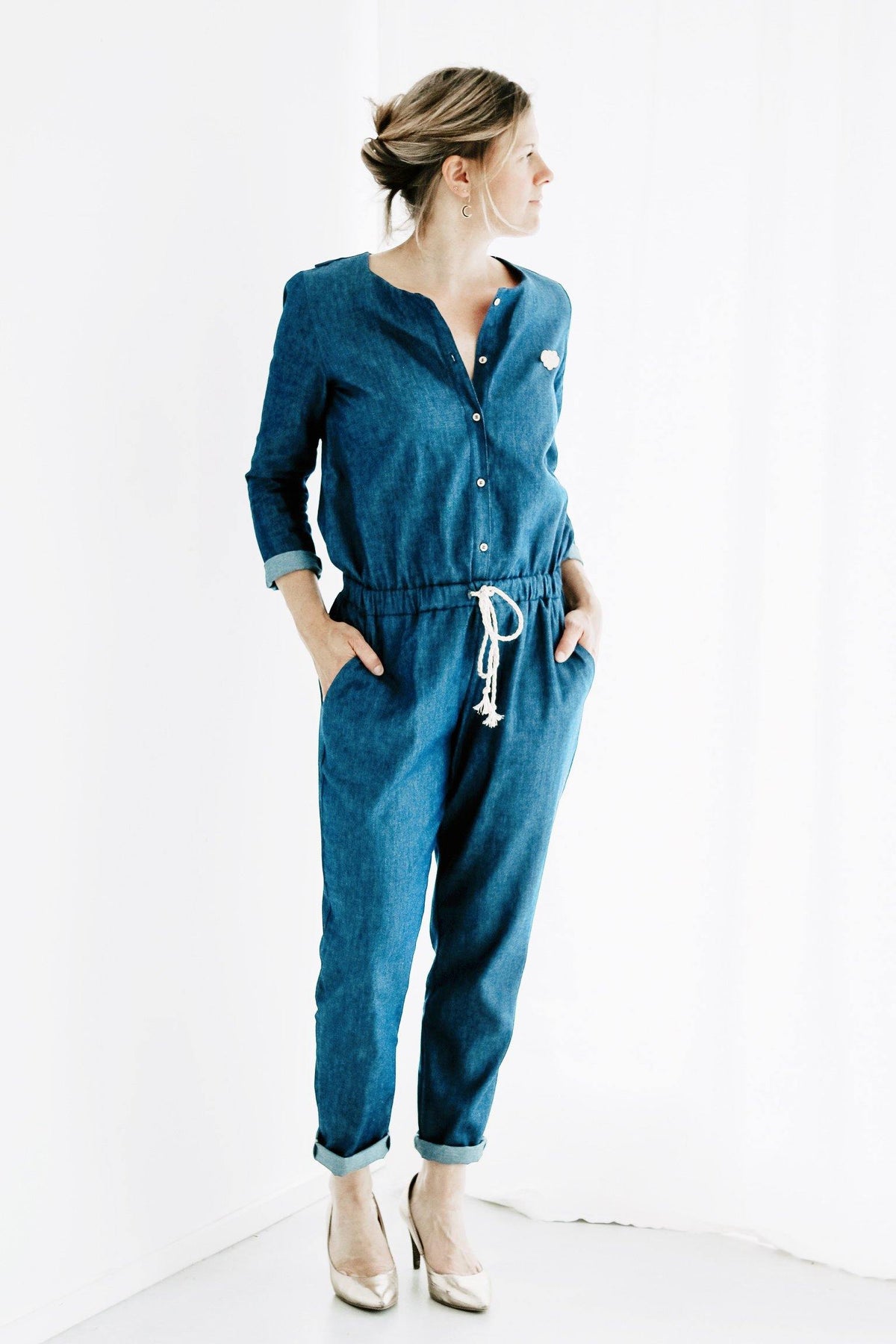 MARIEKE Mum Combi-Pantalon/Short ou robe Patron de couture pochette - L'atelier de Gaspard et Léonie