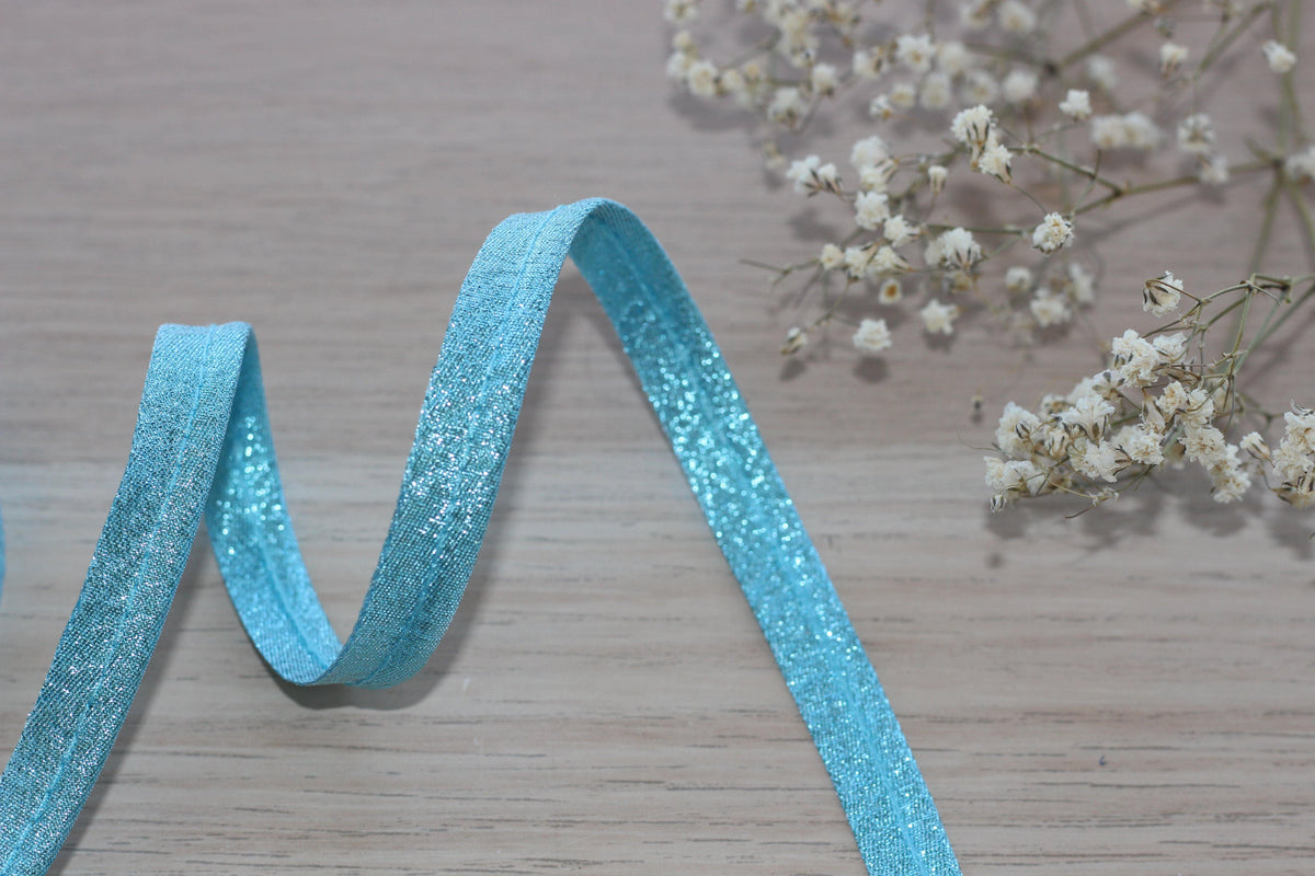 Passepoil Lamé bleu clair 10mm Col:3609 - L'atelier de Gaspard et Léonie